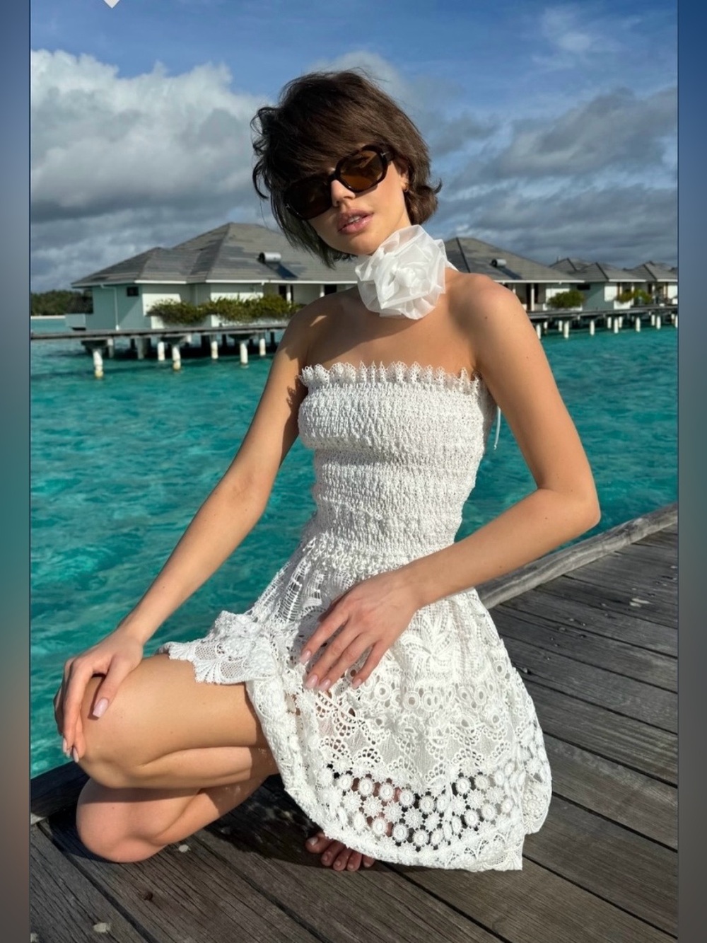 Waimari Vallarta Strapless Dress - White